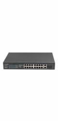 Switch Lanberg Switch Switch 16X100MB POE + / 2XCombo neřízený rack 19palcový Gigabit Ethernet 250W