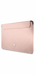 Guess Saffiano Triangle Metal Logo pouzdro na počítač 16" růžový 4825