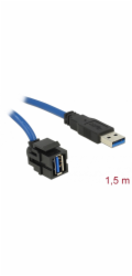 Delock Keystone modul USB 3.0 A samice 250° > USB 3.0 A samec s 1,5 m kabelem