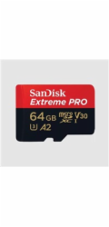 SanDisk micro SDXC karta 64GB Extreme PRO (200 MB/s Class 10, UHS-I U3 V30) + adaptér