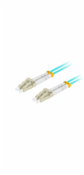 LANBERG optický patch cord MM LC/UPC-LC/UPC duplex 5m LSZH OM3 50/125 průměr 3mm, barva cyan  