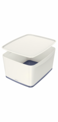 LEITZ Úložný box s víkem  MyBox, velikost L, bílá/šedá