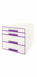LEITZ Zásuvkový box  WOW CUBE, 4 zásuvky, purpurová