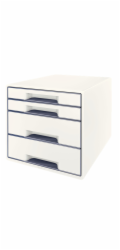 LEITZ Zásuvkový box  WOW CUBE, 4 zásuvky, bílá/šedá