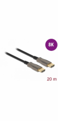 Delock - HDMI kabel - HDMI s piny (male) do HDMI s piny (male) - 20 m - cerná - Active Optical Cable (AOC), podpora 8K60Hz (7680 x 4320)