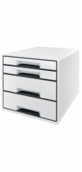 LEITZ Zásuvkový box  WOW CUBE, 4 zásuvky, bílá