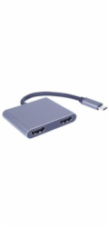 PremiumCord MST adapter USB-C na 2x HDMI, USB3.0, PD, rozlišení 4K a FULL HD 1080p