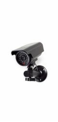 NEDIS atrapa bezpečnostní kamery s blikající LED/ bullet/ IP44/ venkovní/ černá