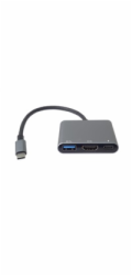 PremiumCord Adaptér USB-C na HDMI + USB3.0 + PD, rozlišení 4K a FULL HD 1080p