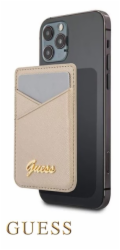 Guess Saffiano Cardslot Metal Logo zlatá Noste své karty v moderním originálním Guess designovaném příslušenství, z vysoce kvalitních materiálů