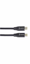 PREMIUMCORD Kabel USB-C M/M, 240W 480Mbps černý bavlněný oplet, 2m