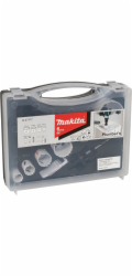 Makita D-47117 sada děrovek BiM (se závitem): 19, 22, 29, 38, 44, 57mm + 2x adaptér + 2x středicí vrták HSS-G, 10ks