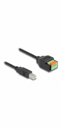 Delock Adaptér kabelu ze zástrčkového konektoru USB 2.0 Typu-B (samec) na svorkovnici, s tlačítkem, 15 cm