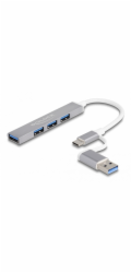 DeLOCK 4portový tenký USB hub s USB Type-C nebo USB Type-A, USB hub