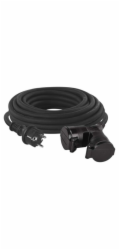 Venkovní prodlužovací kabel 10m / 2 zásuvky / černý / guma / 230 V / 1,5mm2
