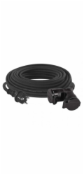 Venkovní prodlužovací kabel 20m / 2 zásuvky / černý / guma / 230 V / 1,5mm2