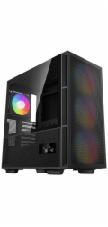 DEEPCOOL skříň CH560 Digital / MidT/ 3x140 a 120mm ARGB fan / USB 3.0 / USB-C/ tvrzené sklo / digitální displej / černá