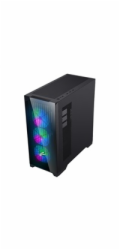 EVOLVEO Ptero Q2+, 2x čelní panel - sklo /mřížka, case ATX, černá, 4x ARGB Ventilátor