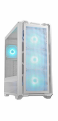 COUGAR PC skříň MX600 White Mid Tower Mesh Front Panel 3 x 140mm + 1 x 120mm Fans Transparent Left Panel
