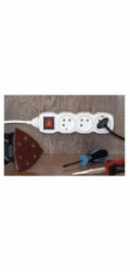 Prodlužovací kabel 7 m / 5 zásuvek / s vypínačem / bílý / PVC / 1,5 mm2