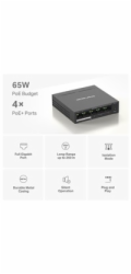 MERCUSYS switch MS105GP (5xGbE,4xPoE+,65W,fanless)