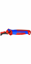 Knipex Odizolovací nůž 16 50 145 SB, nástroj na odizolování/odstraňování kabelů (červený/modrý, s ráčnou)