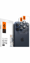 Spigen Spigen Glass tR EZ Fit Optik Pro 2 ks, titanově modré - iPhone 15 Pro/15 Pro Max