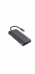 Natec multiport adaptér FOWLER 2 3X USB 3.0 HUB, HDMI 4K, USB-C, RJ45, SD, MICRO SD