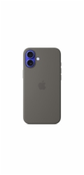 iPhone 16 Plus Silicone Case with MS - Stone Gray