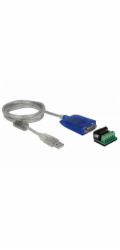 Delock Adapter USB Type-A to Serial RS-422/485 DB9 with surge protection 600 W and extended temperature range - Sériový adaptér - USB 2.0 - RS-422/485 - modrá