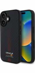 Pevné pouzdro Red Bull RBHMP16M24CFGSMK iPhone 16 Plus 6.7 černo/černé Carbon Fiber Power Bar MagSafe