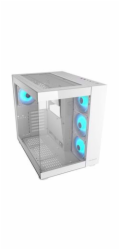 COUGAR PC skříň FV150 RGB White Mid tower Dual-Chamber ATX glass, 4x 120mm ARGB fans