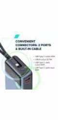 Powerbanka CANYON OnPower 600 vestavěný kabel 20000 mAh PD65W tmavě šedá