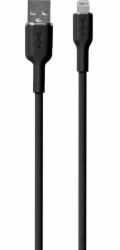 Puro USB kabel PURO ICON Soft Cable – USB-A na Lightning kabel s certifikací MFi 1,5 m (černý)