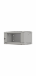 Lanberg Nástěnná instalační racková skříň 19" 4U 540x350 s šedými skleněnými dveřmi (ploché balení)