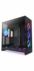 NZXT skříň H9 Flow RGB+ dvoukomorová ATX / 2x140 mm RGB fan / 1x120 RGB fan / prosklená / controller / černá