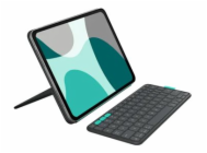 Logitech Flip Folio - Klávesnice a pouzdro - full size - bezdrátový - Bluetooth 5.1 LE - QWERTY - anglická - grafit - pro Apple 10.9-inch iPad Air (5th generation); 11-inch iPad Air (M2, M3); 11-inch 