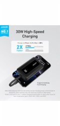 Přenosná nabíječka Anker, 10000 mAh, 30 W, černá