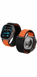 Spigen remienok Fabric Band pre Apple Watch 44-49mm - Black Orange