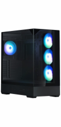 Zalman skříň P40 Prism Plus / midT / 4x120mm ARGB fan / 2xUSB 3.0 / USB-C / panoramatická / černá