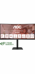 AOC LCD CU34E4CV 34" zakřivený VA/3440x1440@120Hz/4ms/350cd/2xHDMI/DP/4xUSB/2xUSB-C/RJ45/Repro/HAS/5 let