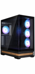 Zalman skříň P40 Namu / midT/ 4x120mm ARGB fan / 2xUSB 3.0 / USB-C / panoramatická / dřevěné doplňky / černá