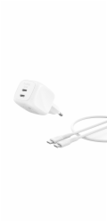 Belkin BOOST CHARGE™ PRO Duální 50W USB-C Power Delivery GaN PPS nástěnná nabíječka + 1m USB-C/USB-C kabel, bílá