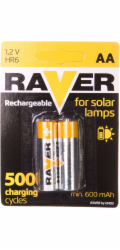 Batéria RAVER SOLAR HR6, nabíjateľná batéria, 600 mAh, bal. 2 ks, AA tužka