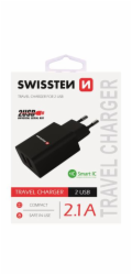 Swissten Síťový Adaptér Smart Ic 2X Usb 2,1A Power Černý