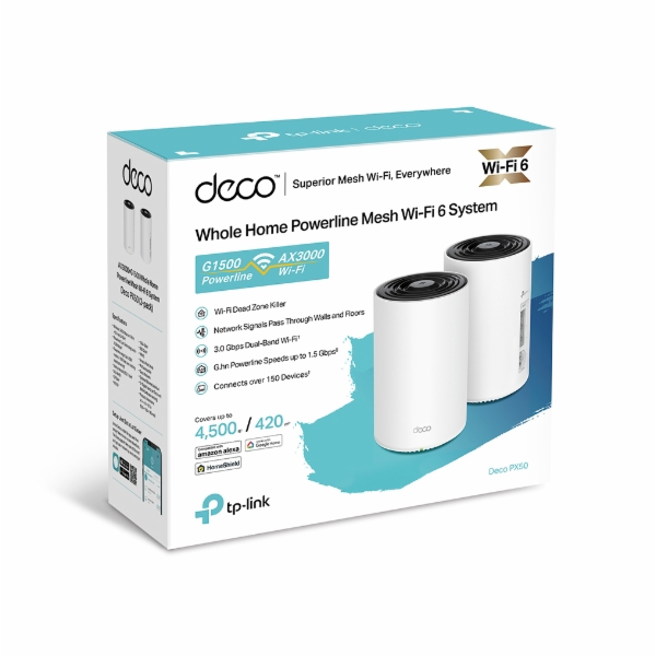 TP-Link Deco PX50(2-pack) WiFi6 Powerline Mesh (AX3000,2,...