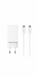 Epico UltraBoost EA40 65W GaN Wall Charger Bundle with USB-C to USB-C 1.2m Cable - bílá