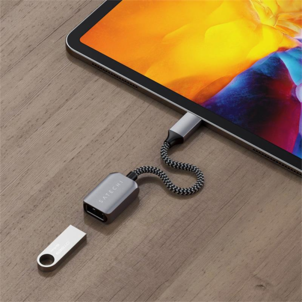Satechi adaptér USB-C to USB 3.0 kabel - Space Gray Alumi...