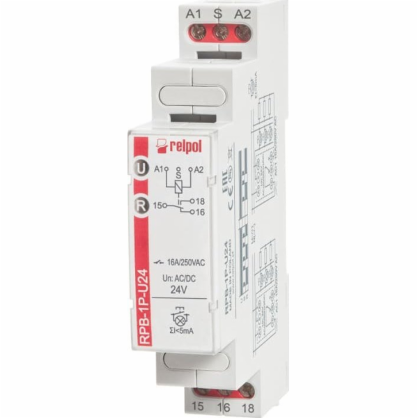 Relpol Bistabilní relé 1P 16A 24 VAC/DC RPB-1P-U24 864383