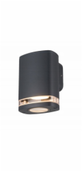 Kanlux ZEVI W EL 1GU10 G max 10W IP54 fasádní svítidlo, dvojitá tlumivka, nástěnná lampa, šedá, 38885
